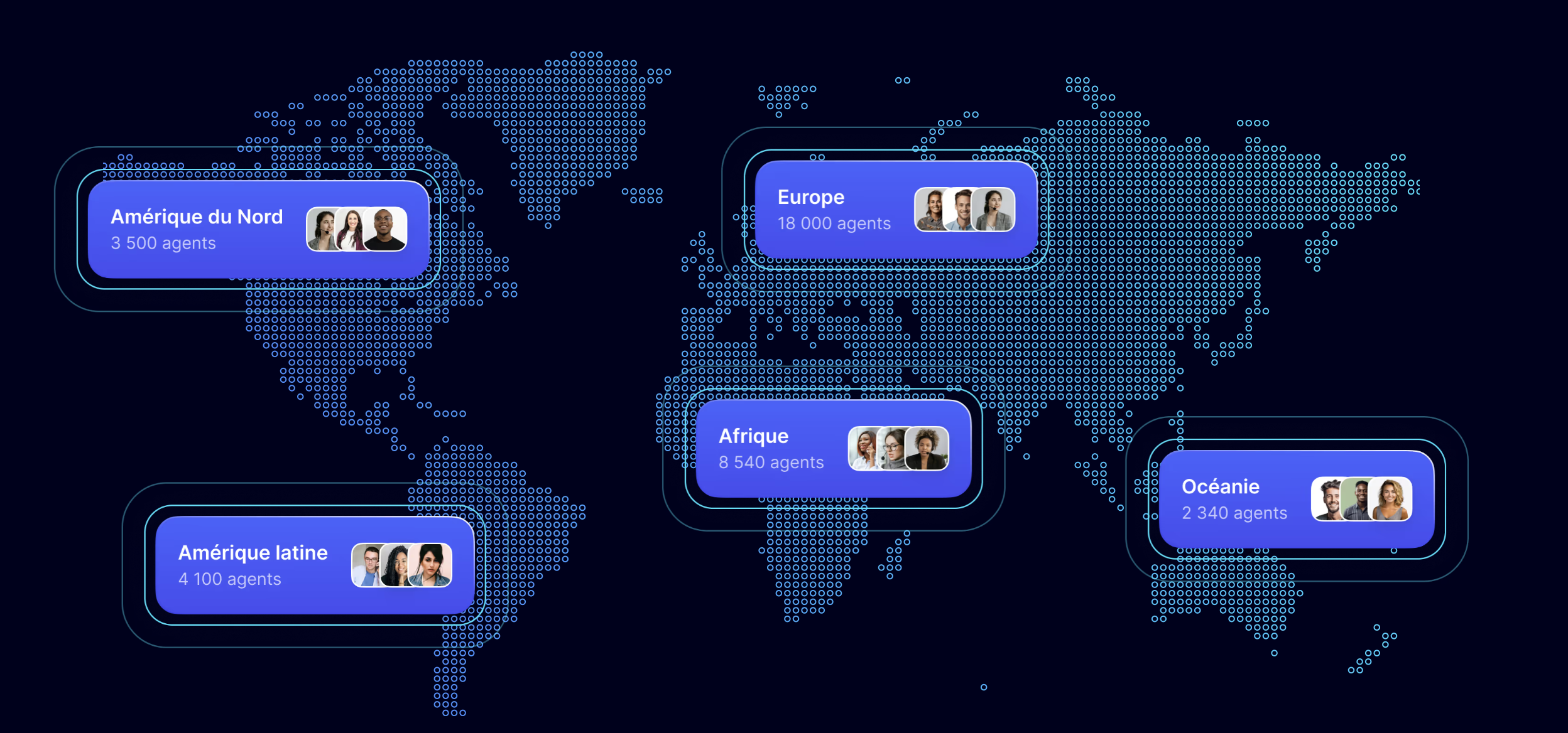 World map showing Sqwad’s regional talent network